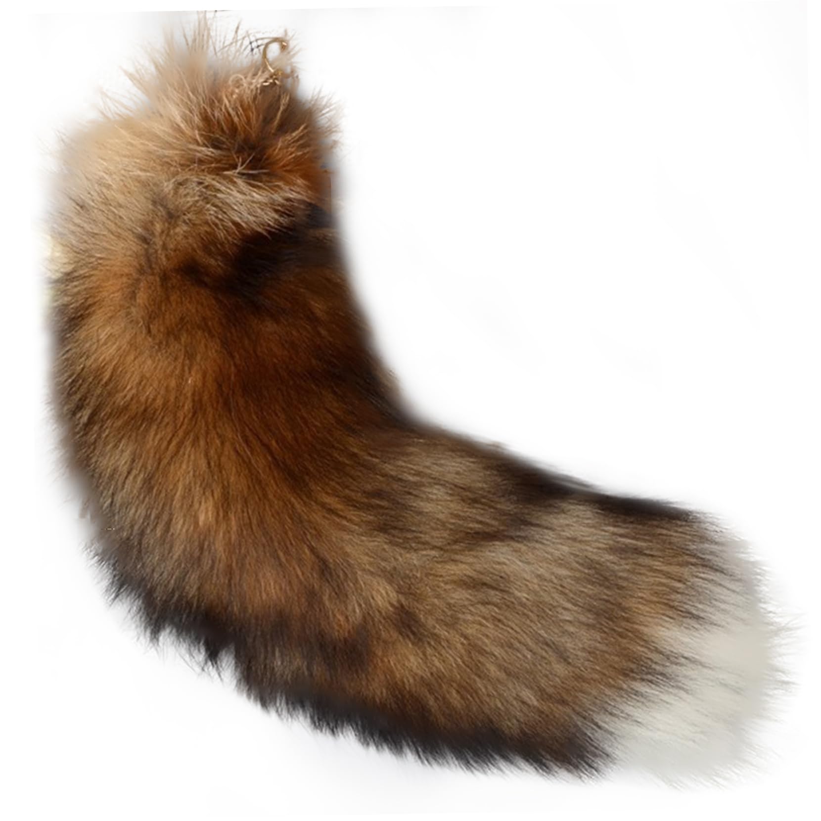 Pesoncarl Unisex Style3 Keyrings Keychains, Fox Tail 15.75Inch Animal Tail Shaggy Faux Fur Realistic Fox Keychain Decorative Therian For Handbag Backpack Cosplay