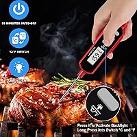 Vista 3 de Lonicera Digital Cooking Thermometer for Bread Baking, Food and Water Temperature Measurement. Waterproof and Long Stem with Meat Temp Guide