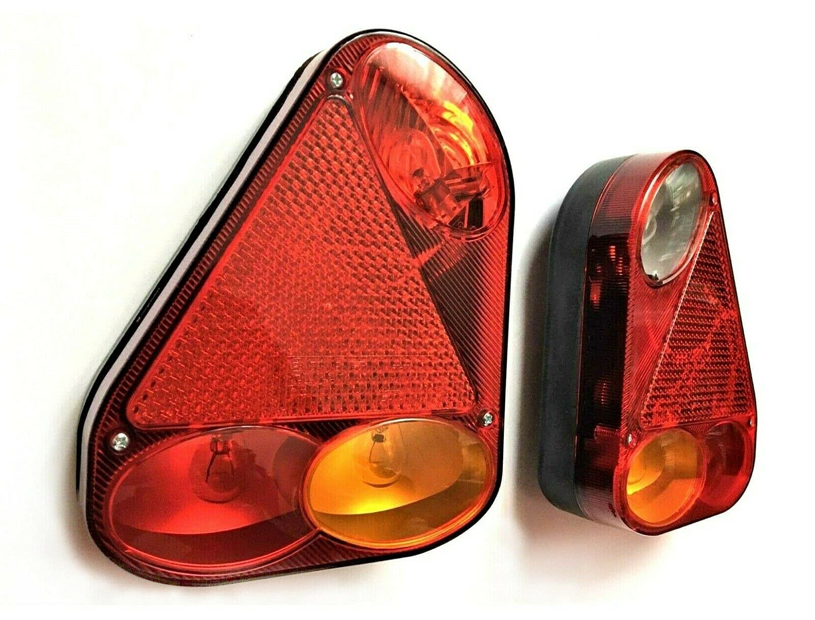 Set 2 Fanali Posteriori Rimorchio con Connettore Baionetta o Cavo 13 Poli 4-9 m, Luce Stop Freccia Retromarcia Fendinebbia, Omologazione E9, per Rimorchio Caravan Camion