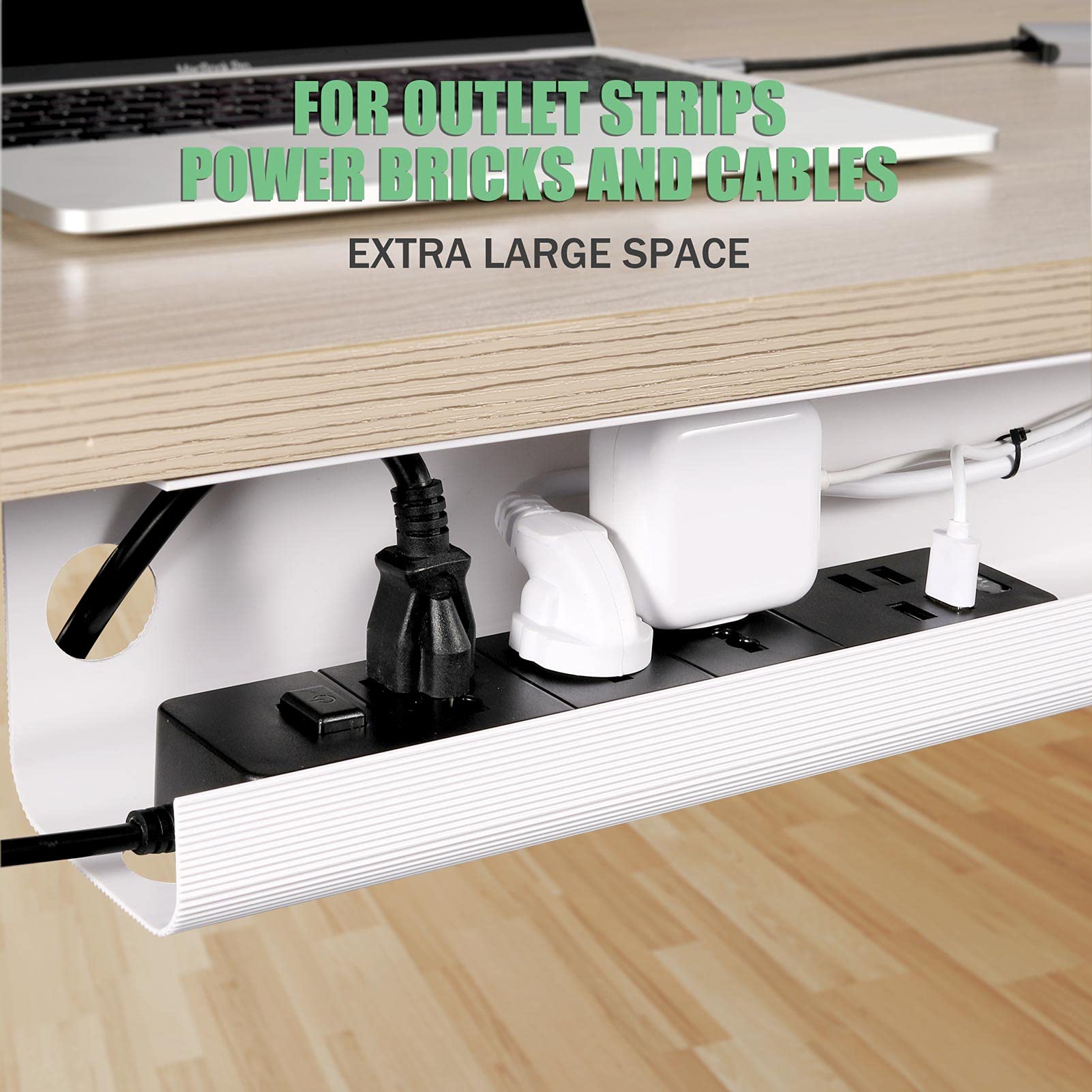 Buy Under Desk Cable Management Tray, 2 Pack UltraSturdy Under Desk