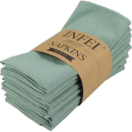 Soft and Elegant Sage Linen Napkins: A Touch of Sophistication