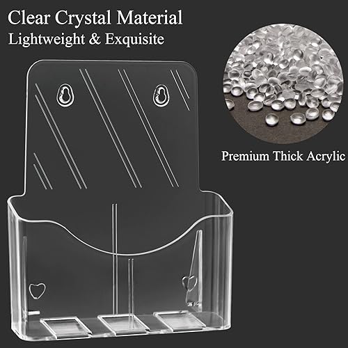 Miniatura 4 de Yarlung Paquete de 2 soportes acrílicos para folletos, 8.5 x 11 pulgadas, soporte de exhibición transparente para escritorio o pared, organizador de