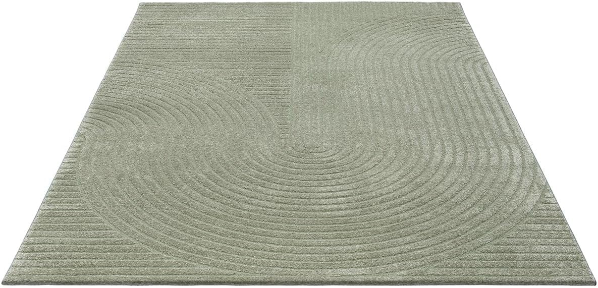 Mia’s Teppiche Atlas Tapis Moderne pour Salon à Poils Courts avec Effet Relief, Structure 3D, Haute qualité de Fibres – Parfait pour la Chambre et Le Salon, Vert, 120 x 170 cm