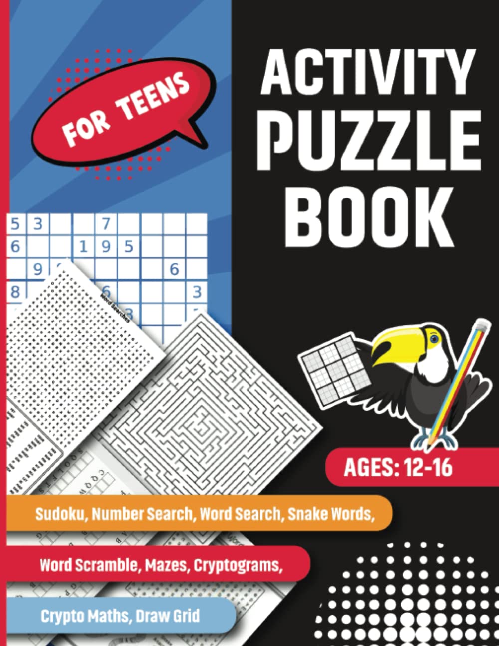 Activity Puzzle Book: For Teens With Over 200+ Brain Games Ages 12-16