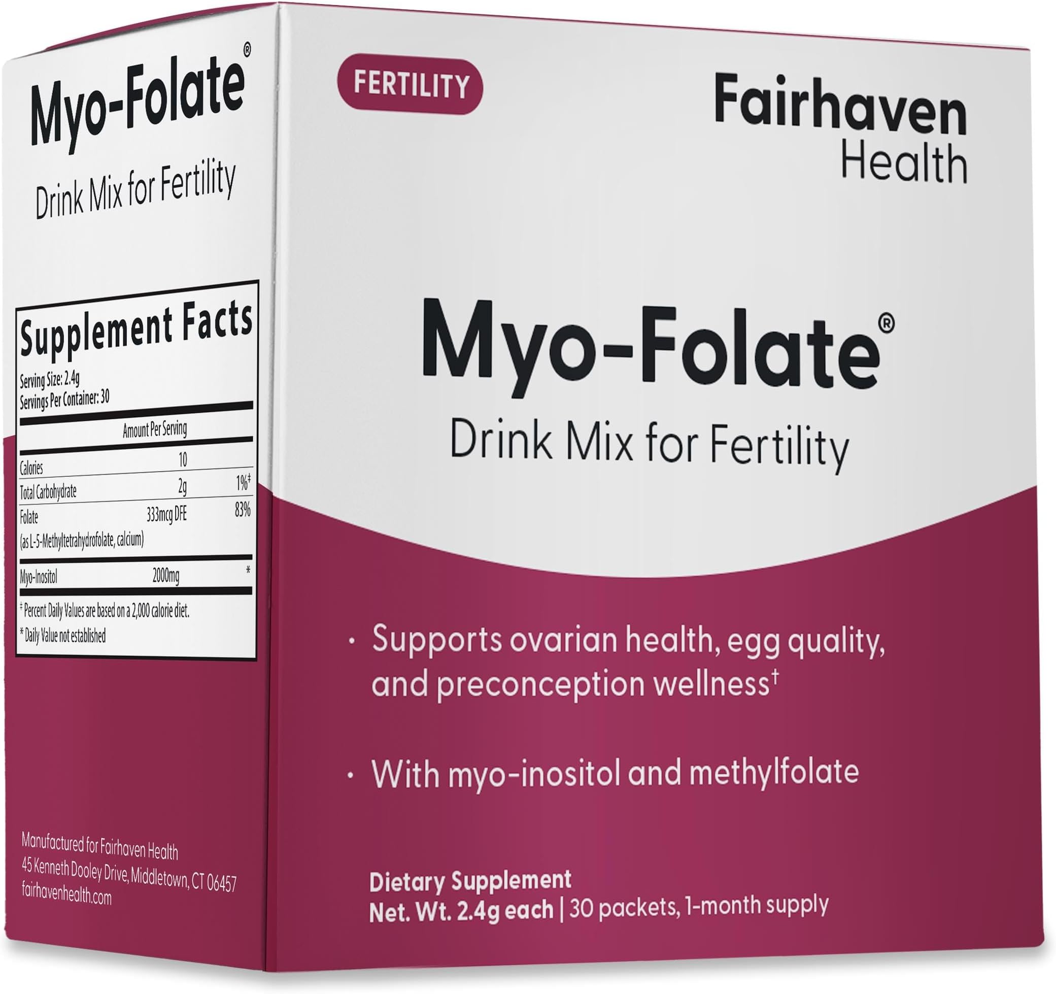 Fairhaven Health Mio Folic Acid Drink Mix, Plain, 30 Bags (International Direct Delivery)