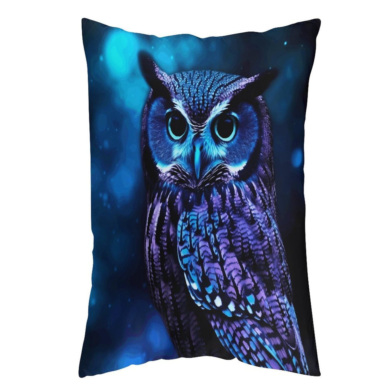 FekiLoot Blue Owl Throw Pillow Cover Soft Pillowcase with Hidden Zipper Lumbar Decorative Throw Pillow Covers Luxury Cozy Pillows Shams Rectangle Cushion Cases