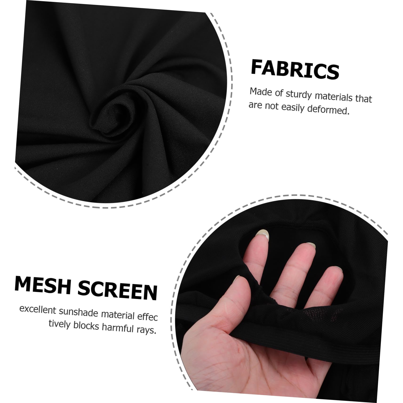 Cortinas para Ventanas Laterales de Coche, 1 Par, Malla Negra