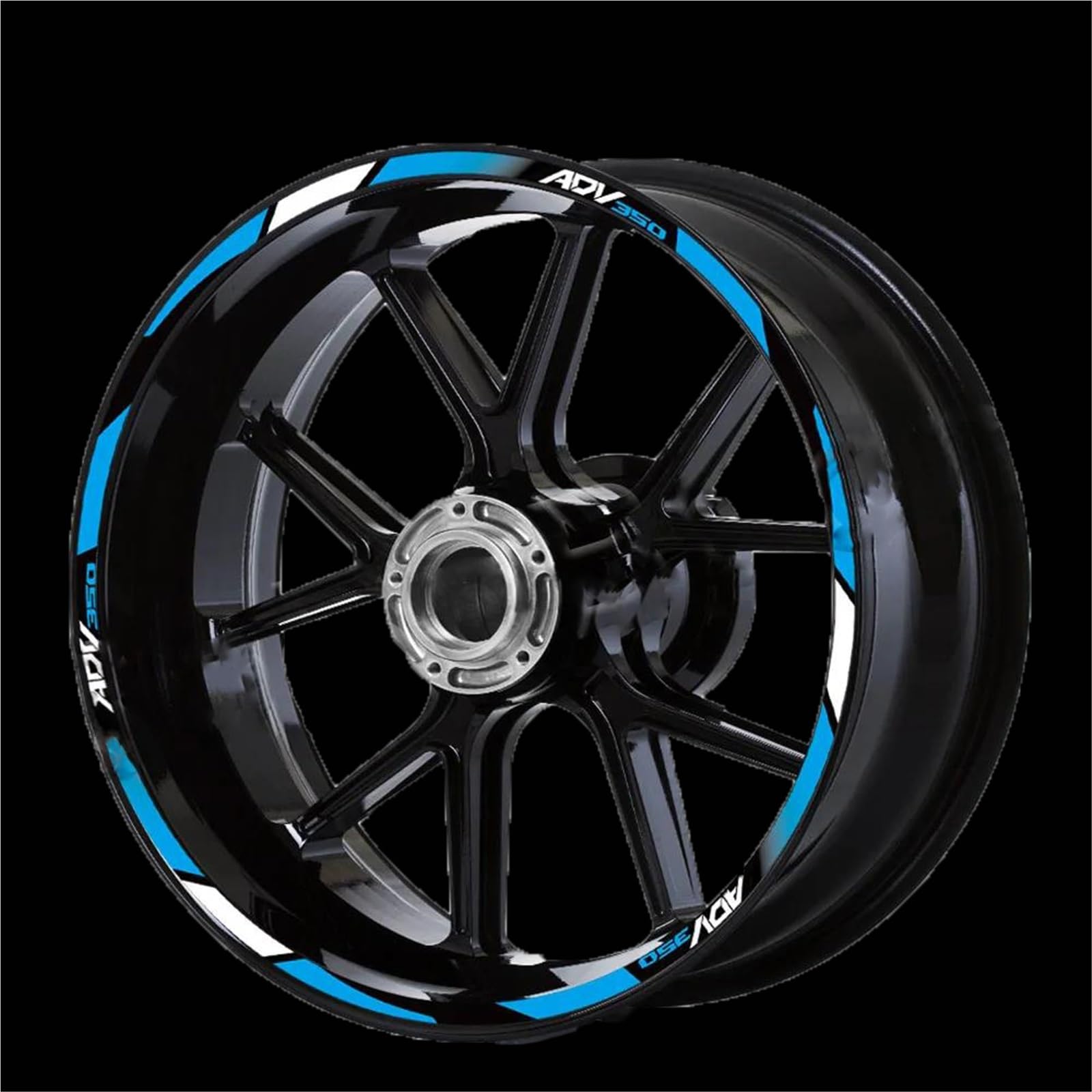Sticker Part for Adv350 ADV 350 Motorcycle Wheel Sticker Reflective Scooter Rim Stripe Decals Hub Waterproof Accessories Decal(Blue)