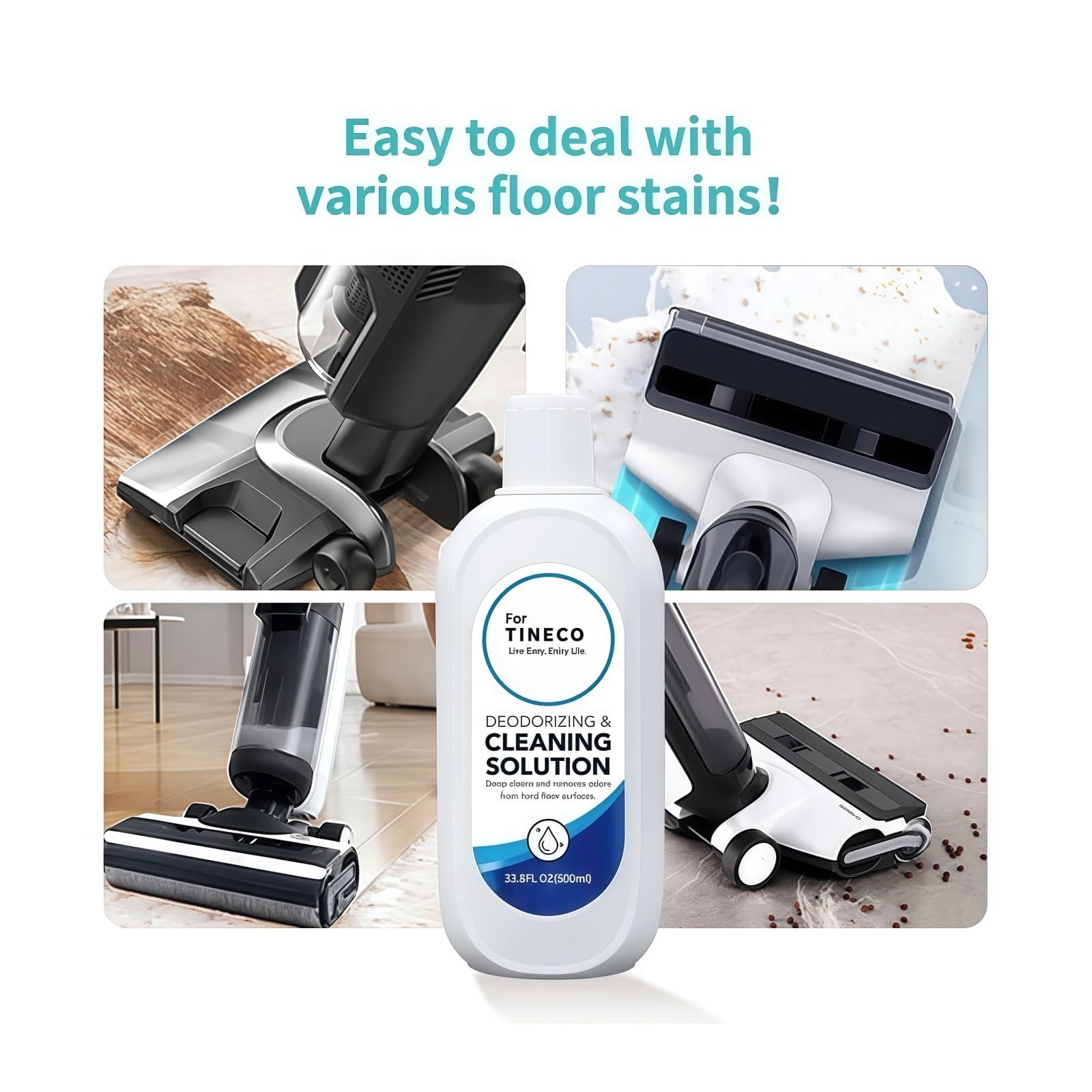 Liquido Detergente for Accessori for Aspirapolvere Robot da 500 Ml, Compatibile con Tineco Floor One S7/S5/S3/S6/S7 PRO La Soluzione Detergente di Tutte Le Serie(5bottl)