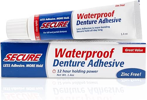 Secure Denture Adhesive Cream for Uppers, Lowers & Partials –