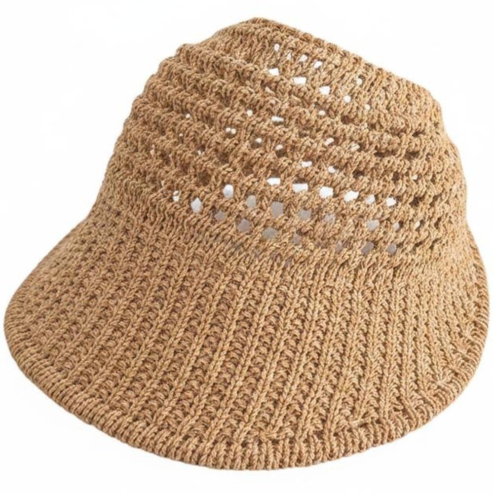Sofezdo Visor Cap for Women Cotton Wide Brim Hat Hollow-out Summer Sun Protection Beach Hat for Outdoor Sports Travel