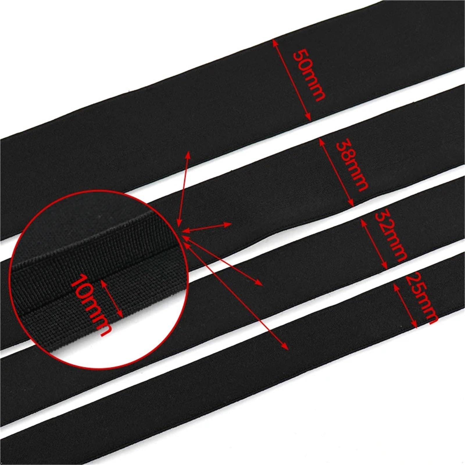 Banda Elástica de Nailon Banda elástica abierta de nailon | Cinta elástica en forma de Y for ropa interior, bandas de goma for pantalones, accesorios de costura(White,10Yards,40mm)