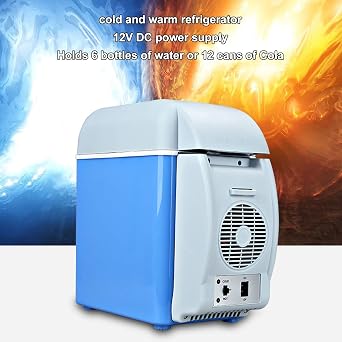 Car Fridge, 12V Portable Cooler and Warmer, Electric Cooler Mini Car Refrigerator with Power Cord and Strap