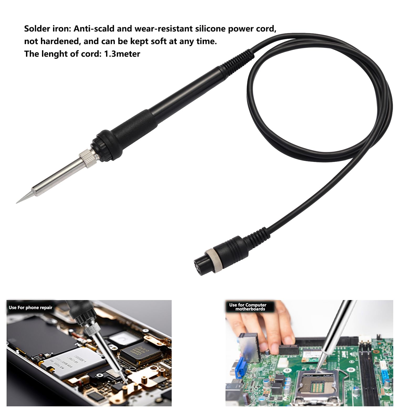 Stazione Saldante 936A 60W 5 Punte Rtonde Kit Saldatura Elettronica Nero