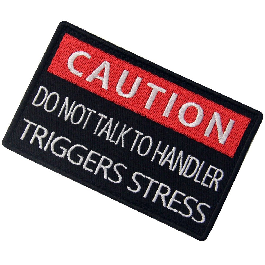 2-Pack Service Dog "No Touch No Talk" Warning Patches - 3.93" X 1.18", Hook & Loop (Tactical Emblem)