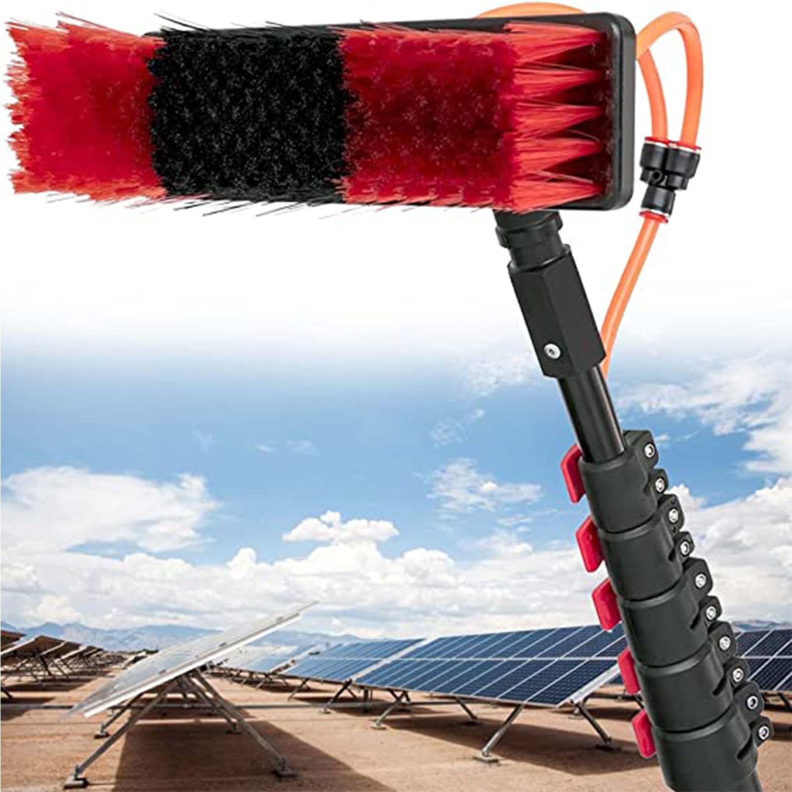ZBBGTJK Retractable Window Cleaning Brushes 3.6 12m Solar Panel & Greenhouse Roof Cleaning Tool Replaceable Brush Heads for Easy Maintenance Efficient Photovoltaic System Care