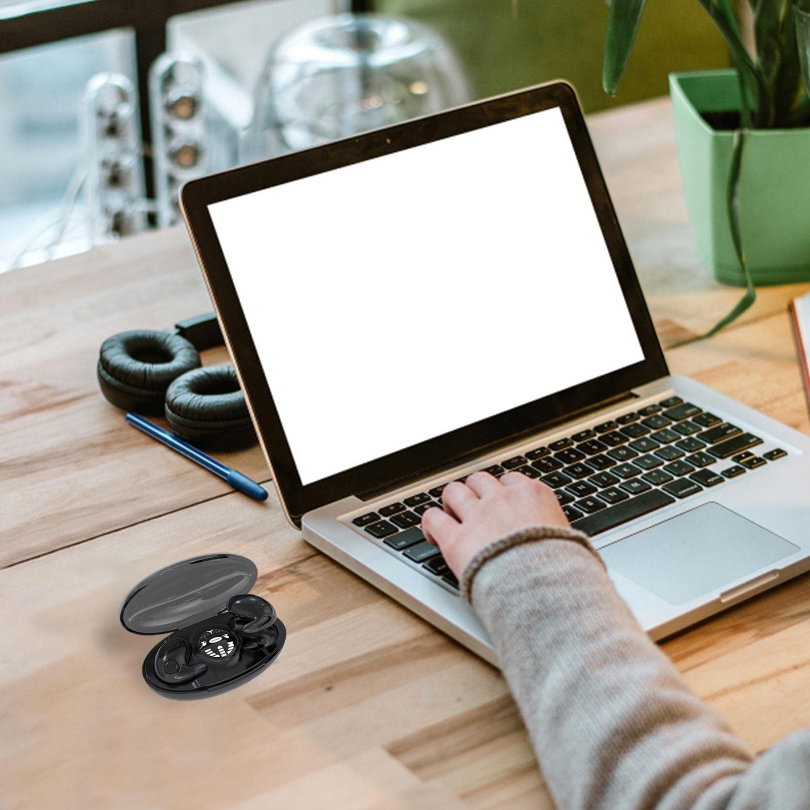 Teksome Écouteurs sans Fil Blue-Tooth | Écouteurs antibruit pour Dormir | Écouteurs Intra-Auriculaires IPX5 | Écouteurs sans Fil pour Les trajets et Le Sport