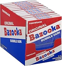 RiverFinn Bazooka Bubble Gum, Throwback Wallet Pack, Pack of 12 Packs, Fun Retro Candy Ideal for Christmas Stockings & Gifts, Movies & Game Nights & More (1) - Pack of 12