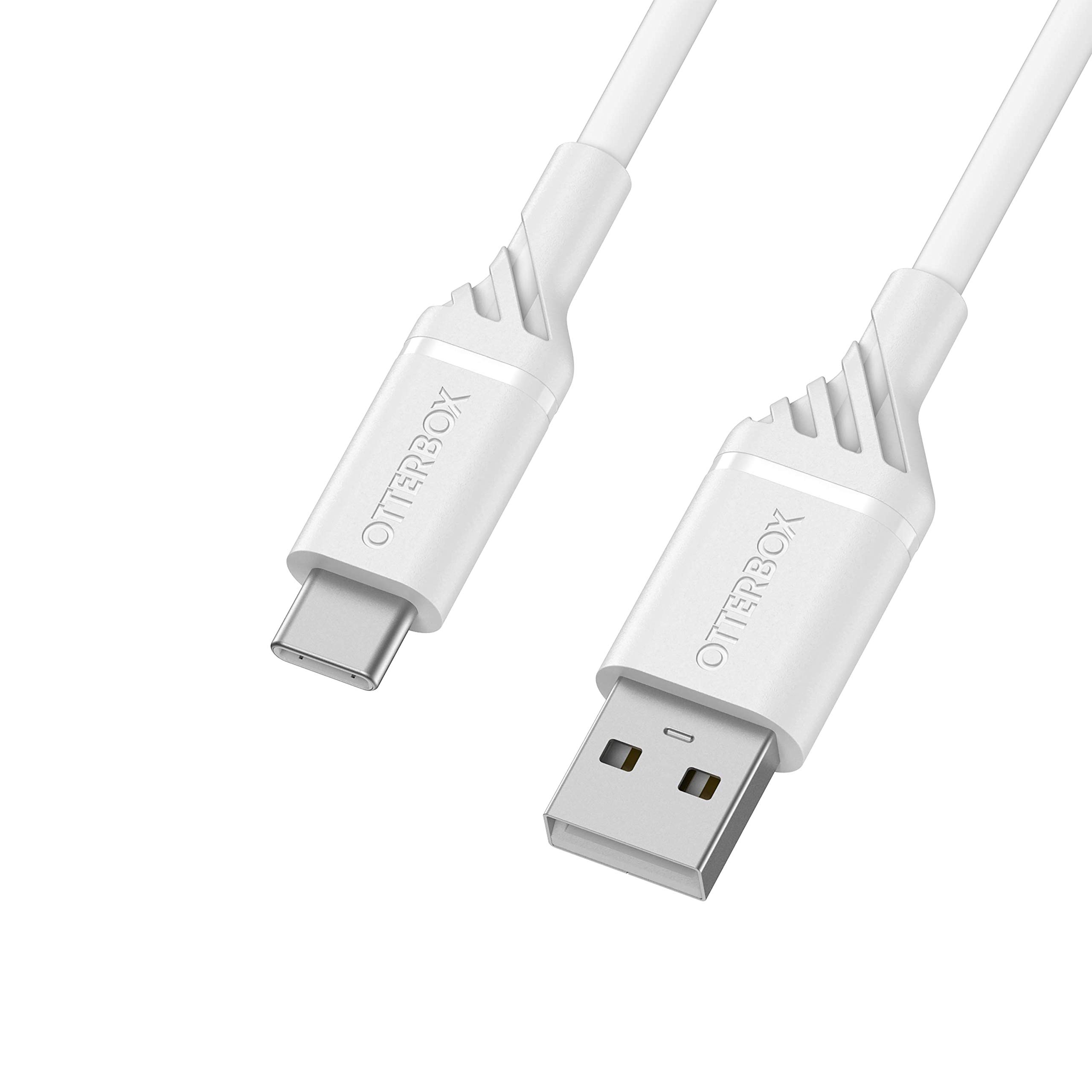OtterBox cavo USB-A a USB-C, di ricarica ultra resistente per Smartphone e Tablet, ultra robusto, testato per pieghe e flessibilità, 1M, Bianco