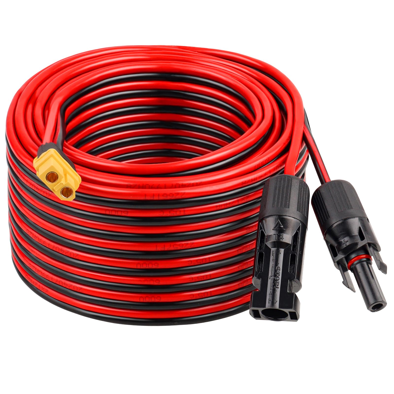 MOOKEERF Cable de extensión de carga solar a XT60, 12 AWG, 50 pies, XT60, conector solar a XT60, cable adaptador para panel solar a estación de energía portátil, generador solar, paquete de baterías