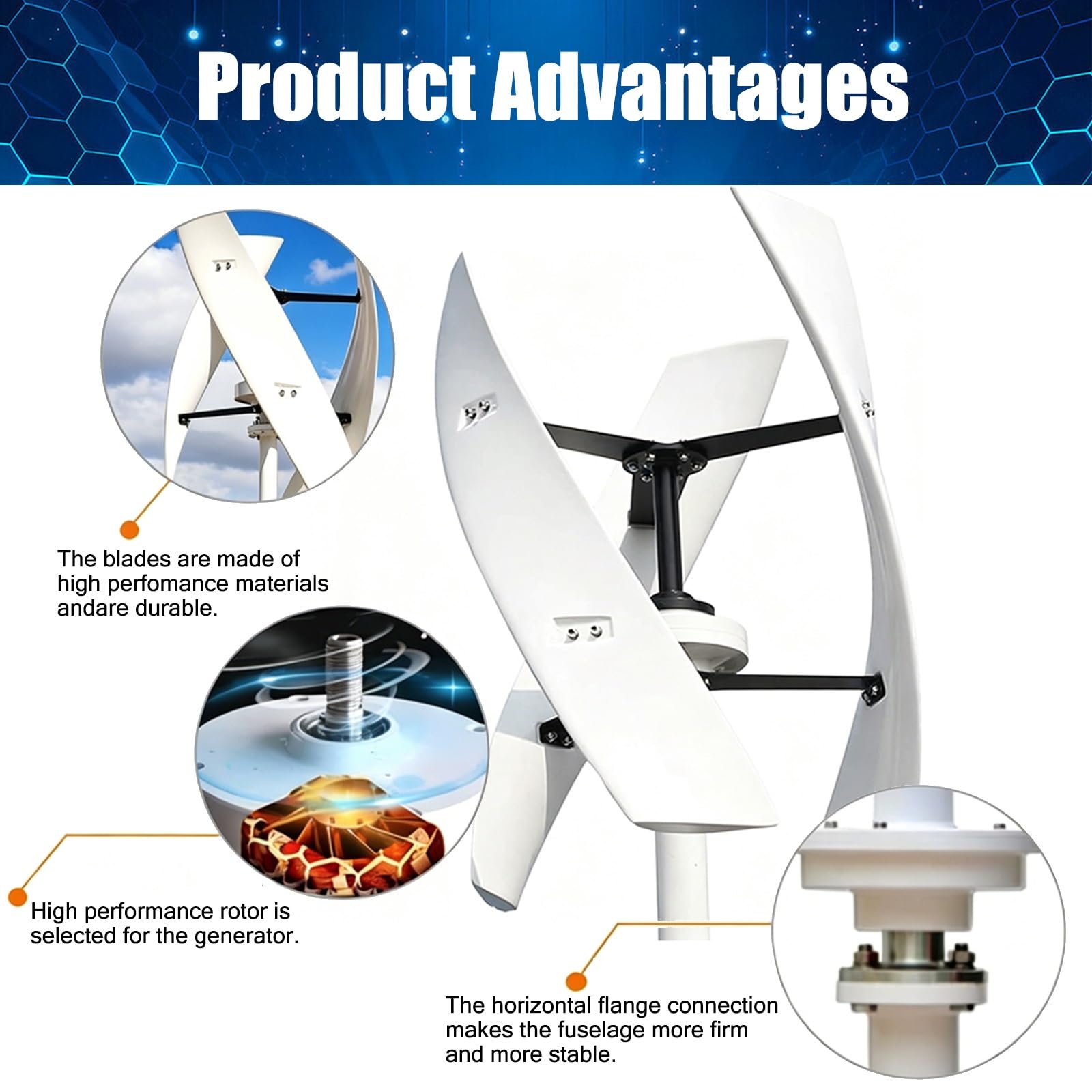 Aerogenerador Doméstico 16000W 20000W Turbina Eólica Vertical Kit Completo 12V 24V 48V 220V con Controlador, Generador de Bajo Ruido en Espiral para Jardín(20000W,220V)