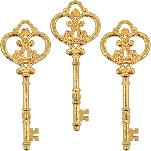 Aokbean 20 piezas de llaves de esqueleto antiguas grandes de 3.3 pulgadas, dijes a granel en estilo vintage, manualidades para hacer joyas de