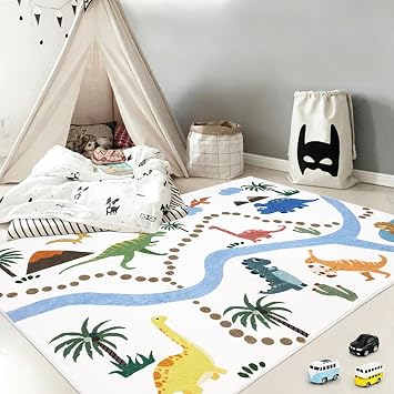 Dinosaur Kids Rug 3x5Ft for Boys Girls Room Bedroom Playroom