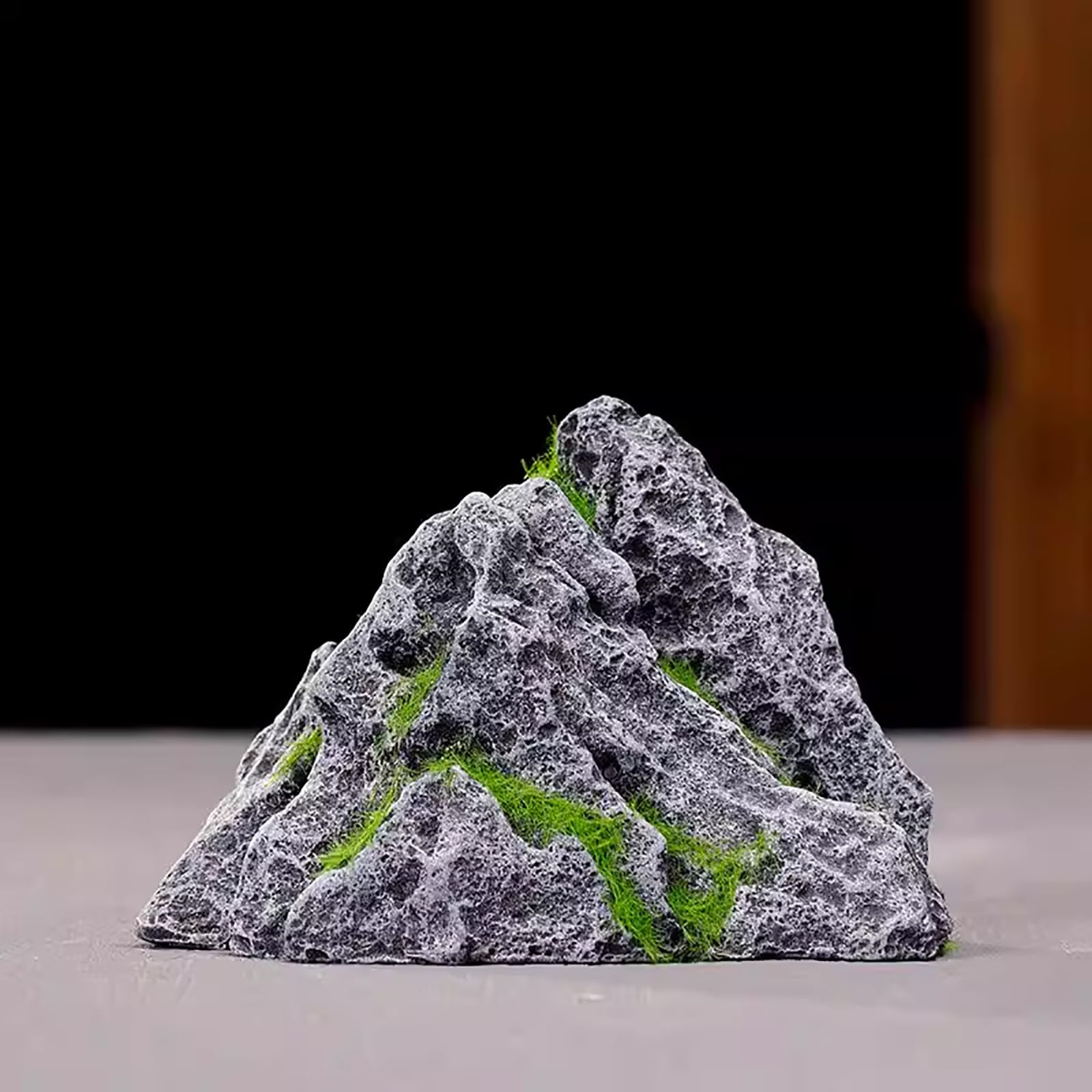 Große Aquarium-Dekoration, Stein mit Bergblick für Aquarium, einfach zu installieren, Mini-Rocailles für Betta Cichliden und Verstecke für Krabben. (11,5 cm)