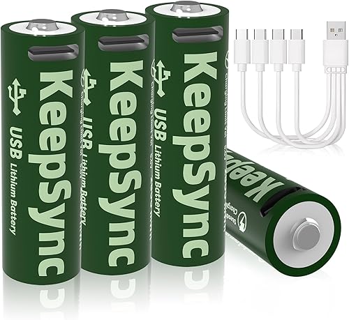 Batería de litio recargable AA, salida constante de 1.5 V, recargable más de 1000 veces, carga rápida de 2 horas, protección inteligente integrada,