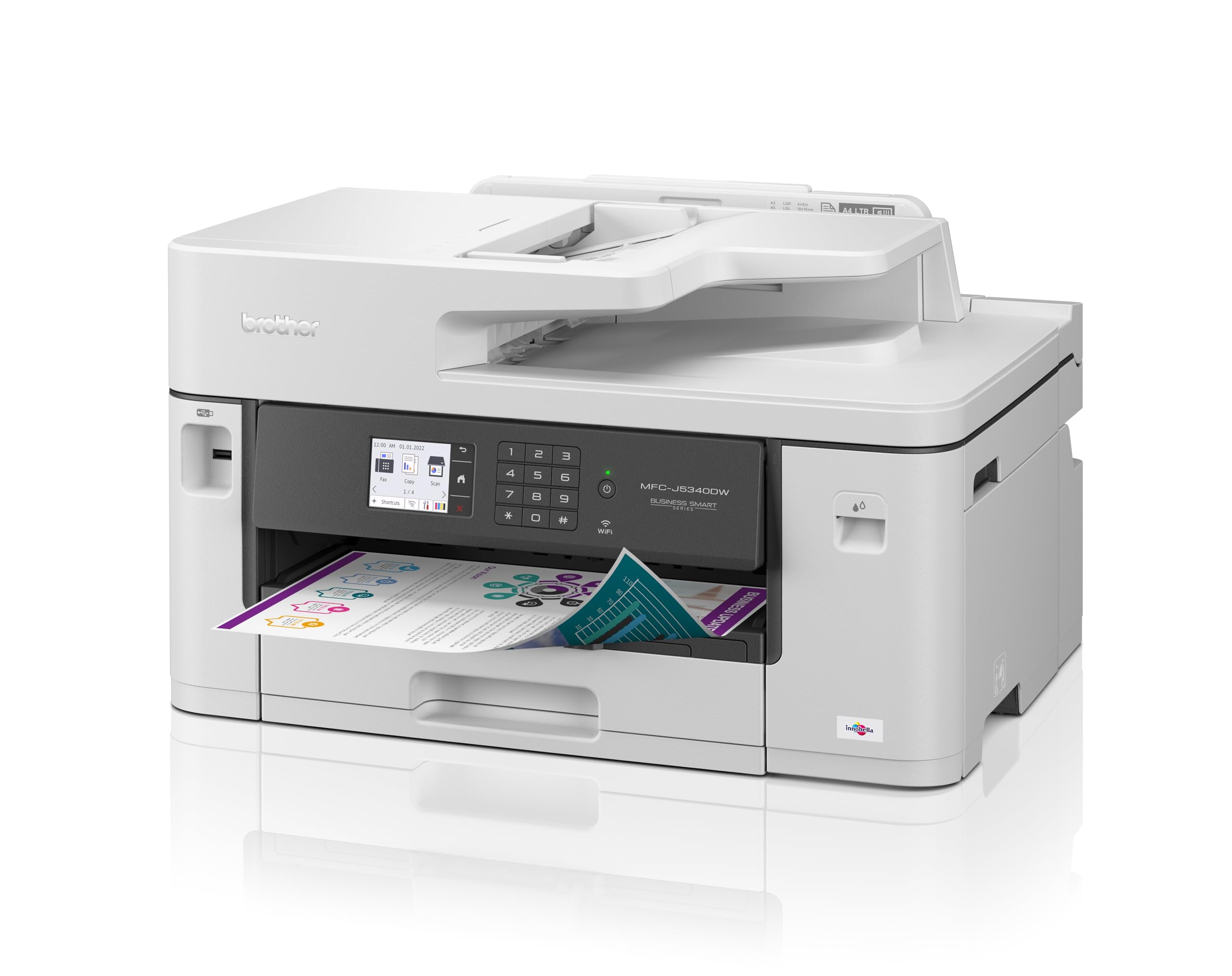 Brother MFCJ5340DW-Impresora multifunción de tinta profesional A4/A3, WiFi, impresión hasta A3 e impresión automática a doble cara hasta A4 The Nordic Swan Ecolabel The Nordic Swan Ecolabel Blue Angel