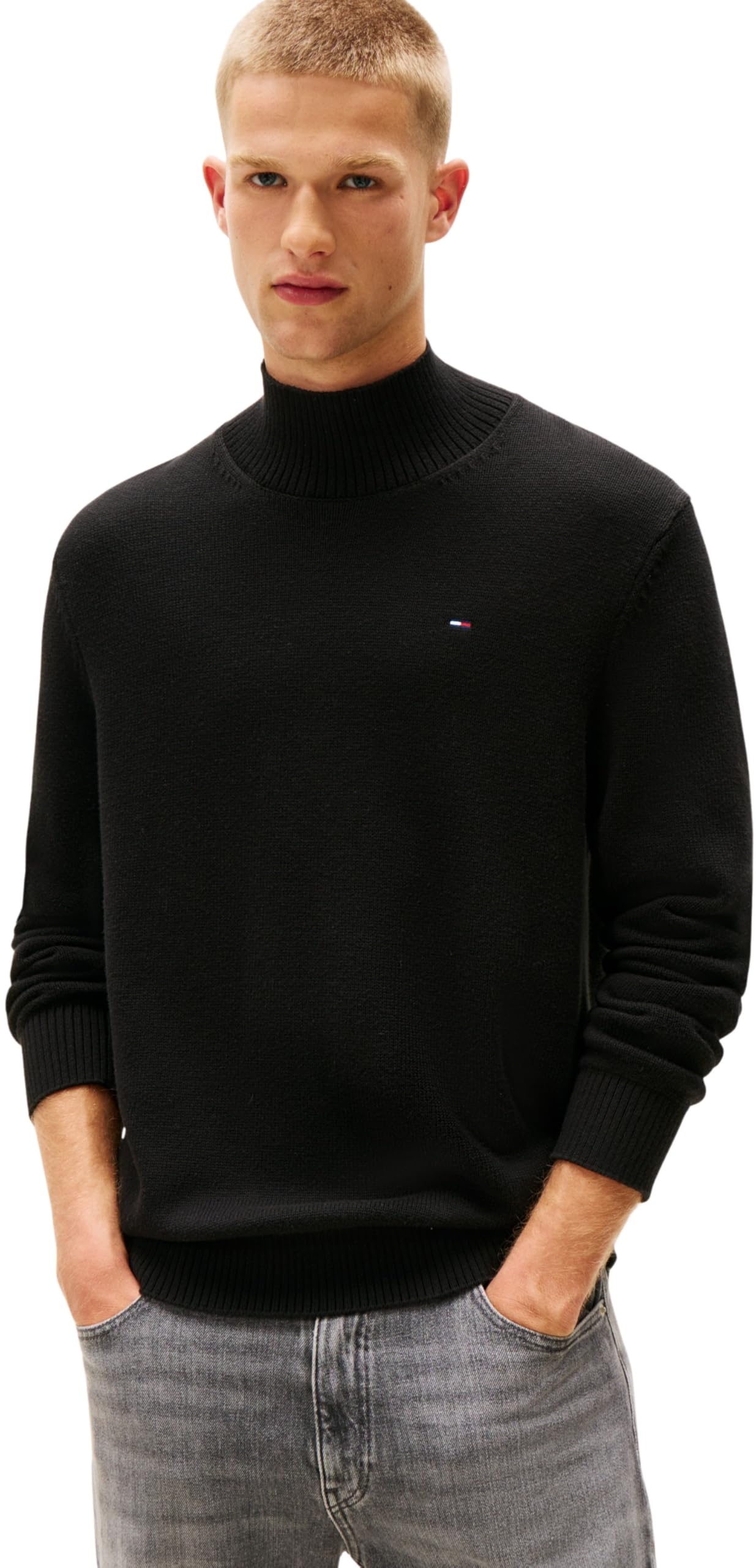 Tommy Jeans Herren TJM Slim ESS Roll NCK Sweat Dm0dm22096 Pullover (1er Pack)