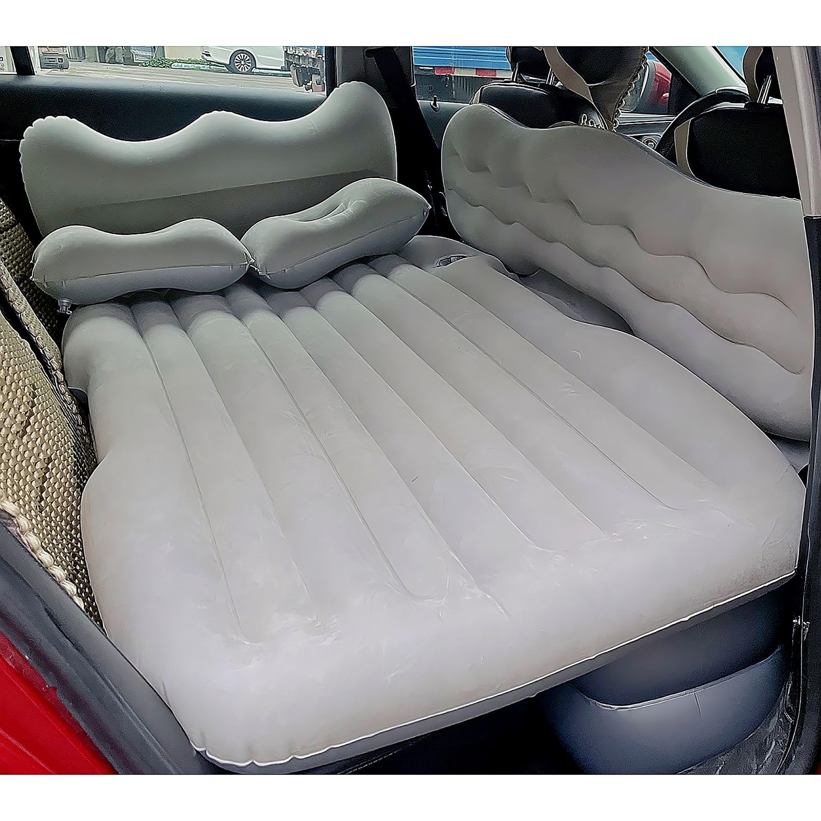 Onirii Inflatable Car Air Mattress Back Seat Bed with Air Pump,Portable Thickened Car Travel Camping Sleeping Air Mattress Blow Up Bed for Car