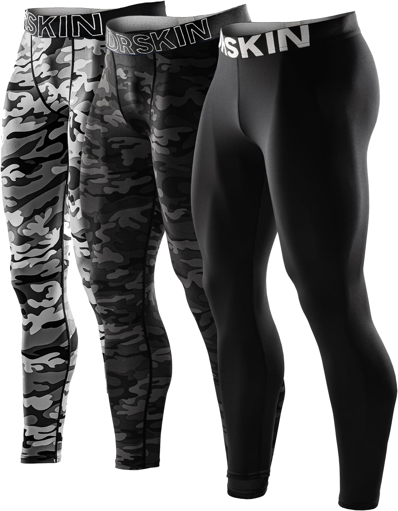 DRSKINMen’s Compression Pants Sports Tights Leggings Baselayer Running Workout Active Yoga Dry Thermal Wintergear