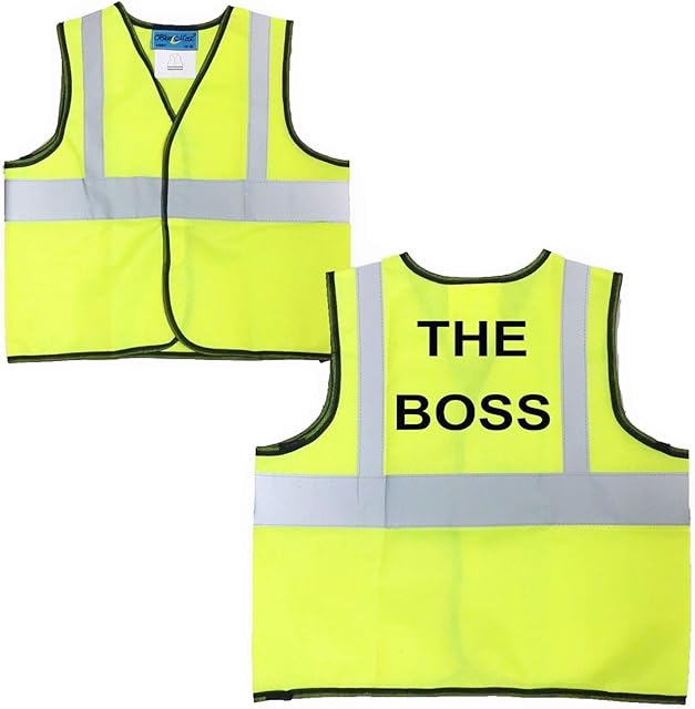 Childrens High Visibility Vests Waistcoat Jacket Hi Vis Safety Boss 3-9 Years (3-5 Years Child)
