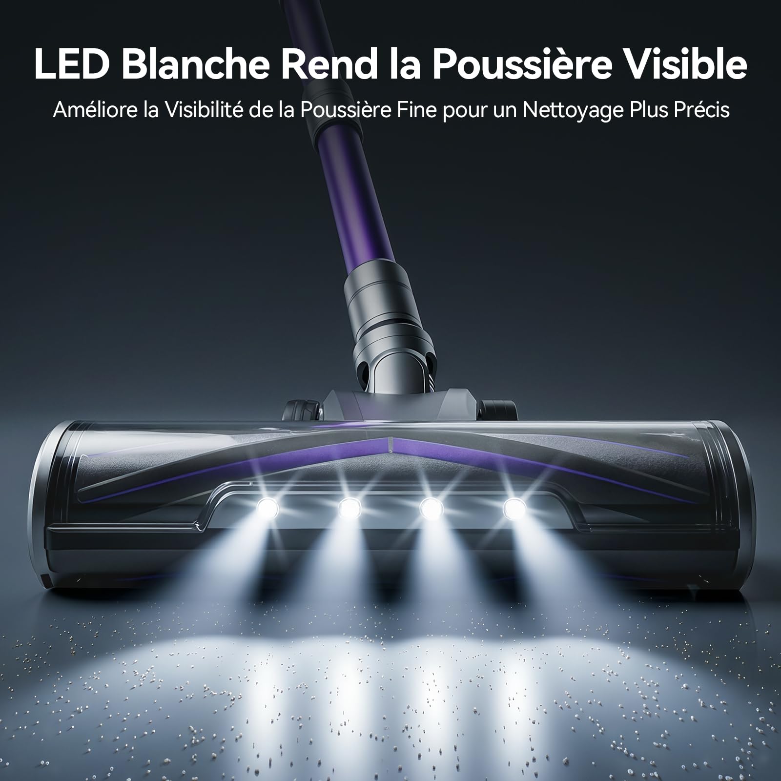 Redkey X18 Aspirateur Balai sans Fil, 60KPa/650W/80Min Aspirateur sans Fil Puissant avec ecran LED, Intelligent Suction Adjustment, Aspirateur sans Fil 8-en-1 pour Sol Dur,Tapis,Les Poils d'animaux