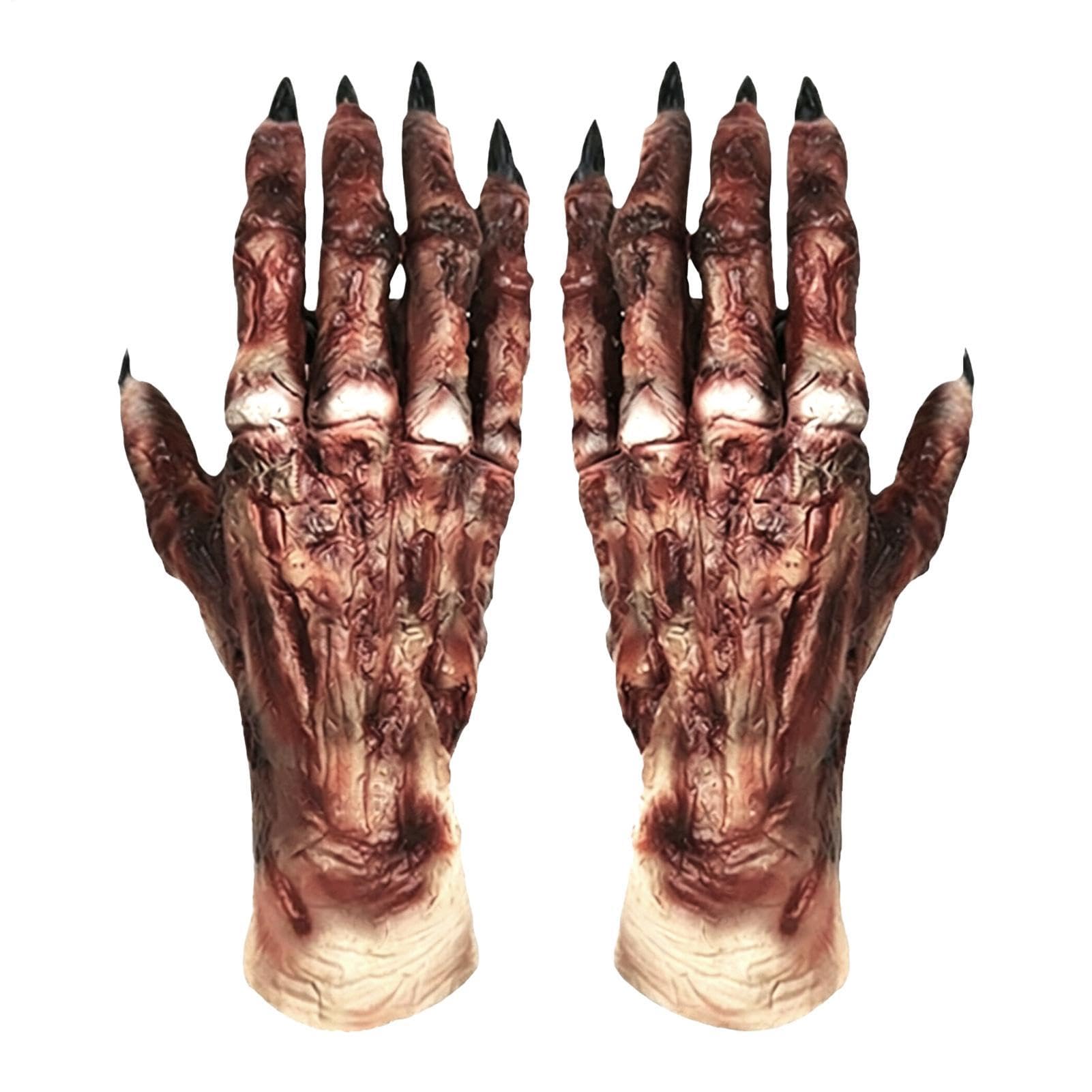 Adult Halloween Handwear Costume Gloves Realistic Mummified Latex Gloves