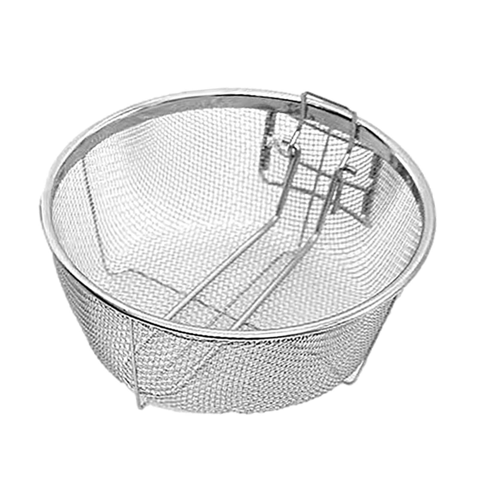 Pommeskorb, Edelstahl-Frittierkorb mit Griff, Pommeskorb für die Küche, Frittiersieb, Blanchierkorb, Frittiertrenner, Frittierkörbe mit Griff,20x20cm