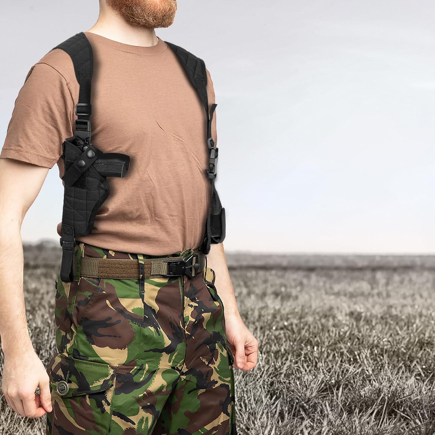 ZZY Shoulder Holster, Adjustable Vertical Gun Holster, Shoulder Holster for Pistols with Double Magazine Pouch, Left and Right Handed Universal Holster for Most Kinds of Pistols - Image 7