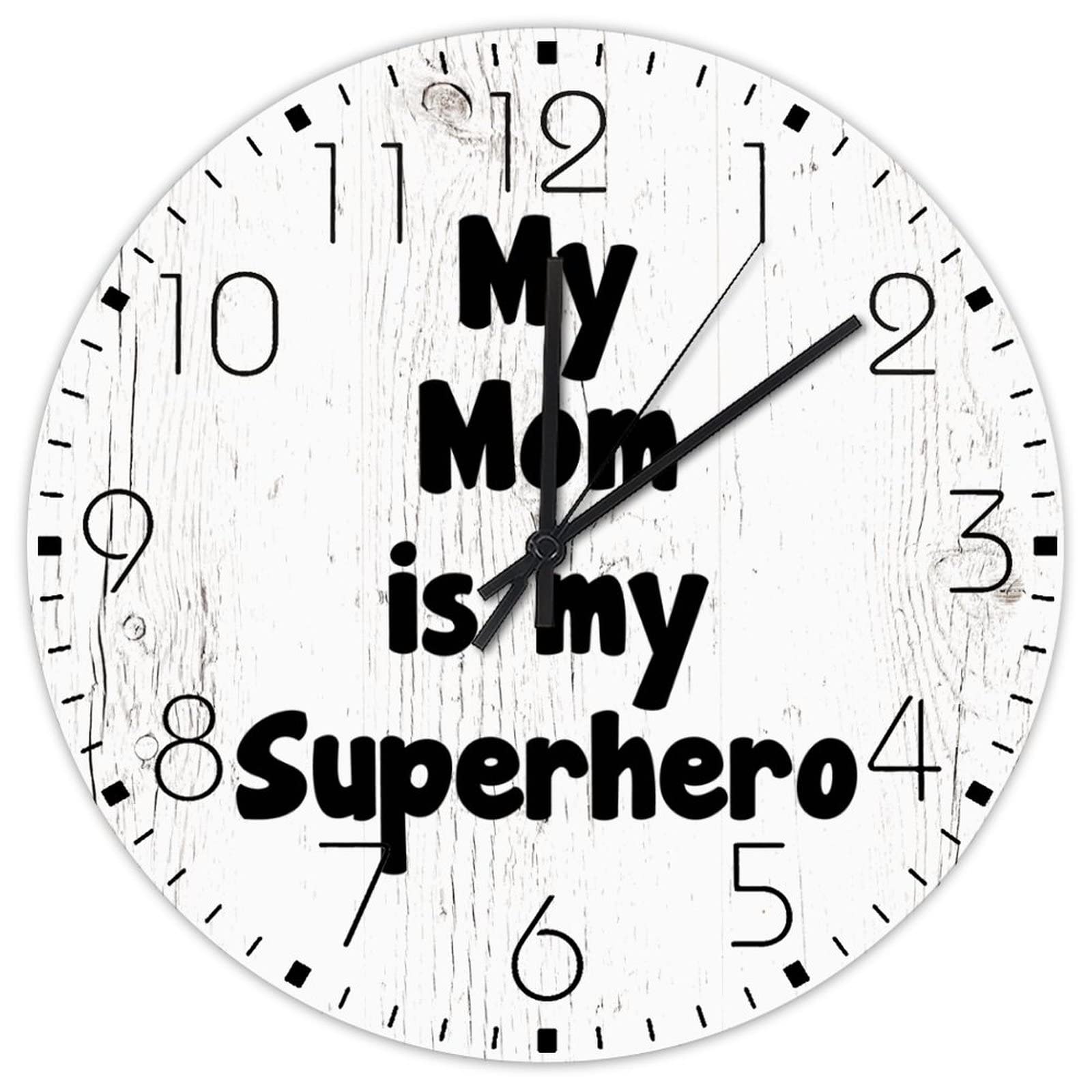 Horloge murale en bois de 30 cm ronde suspendue style rétro pour classe