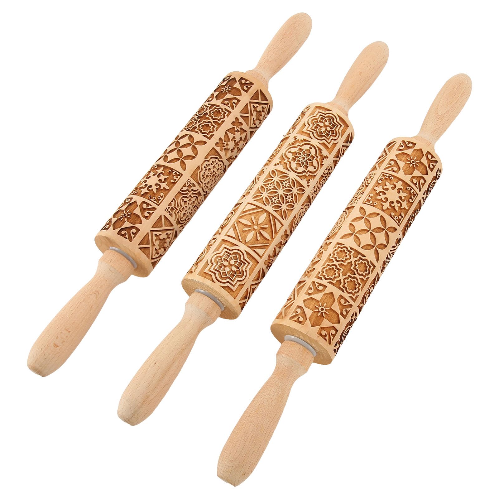 Rouleau à Pâtisserie En Bois Fait à La Main à Faire Soi-même, Motif En Relief