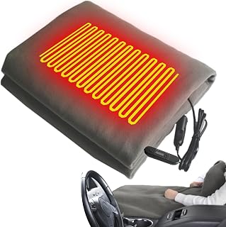 12V Car Electric Blanket – 100x70cm Heated Travel Throw | Intelligent 4-Level Temperature Control With Timer | Constant Temperature Anti-Overheat Heating Blanket For Cars Trucks RVs Boats