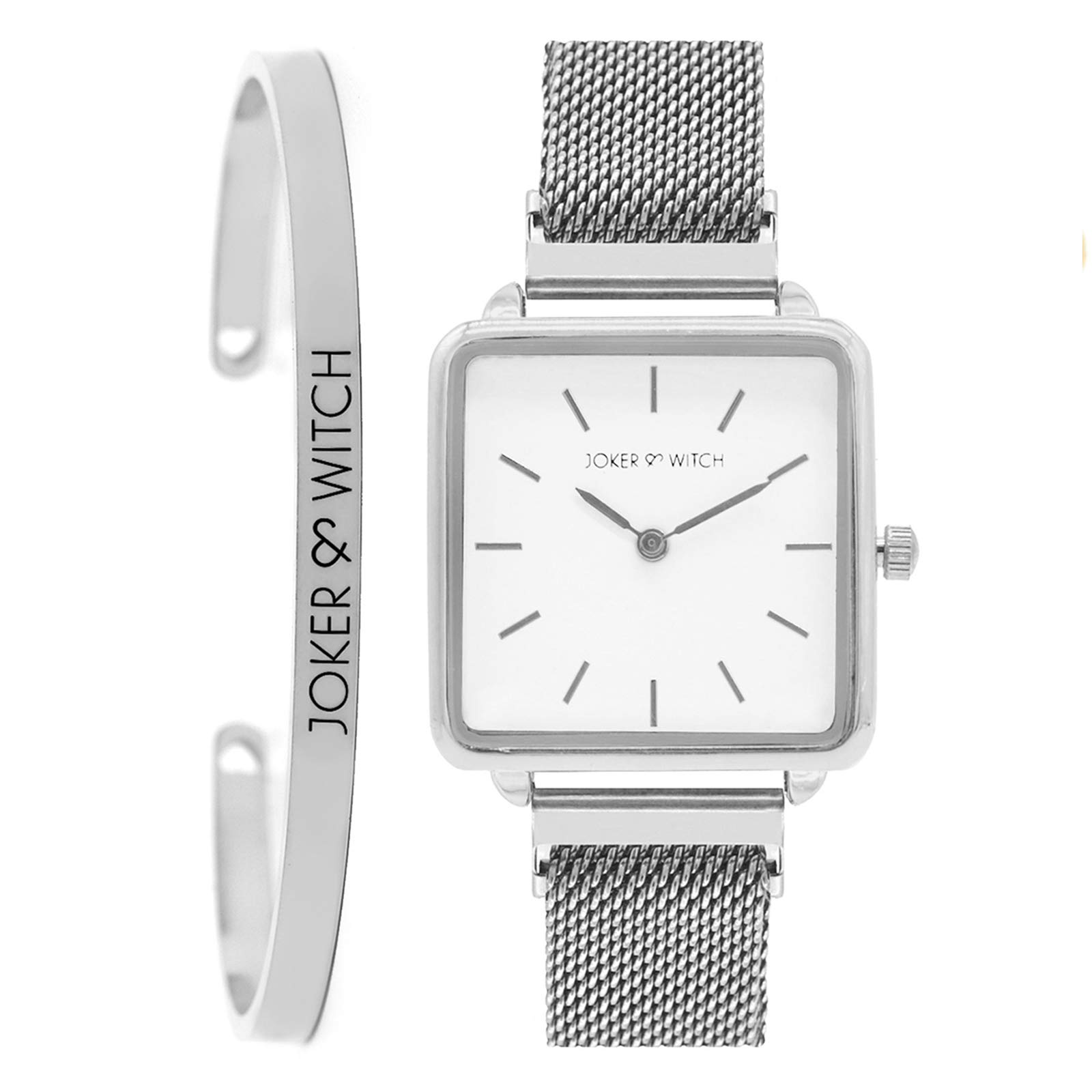 Joker & Witch Stainless Steel Gratitude Silver Analog Watch Bracelet Gift Set For Women, White Dial, Silver Band (B08G51M42Z) Amazon Price History, Amazon Price Tracker