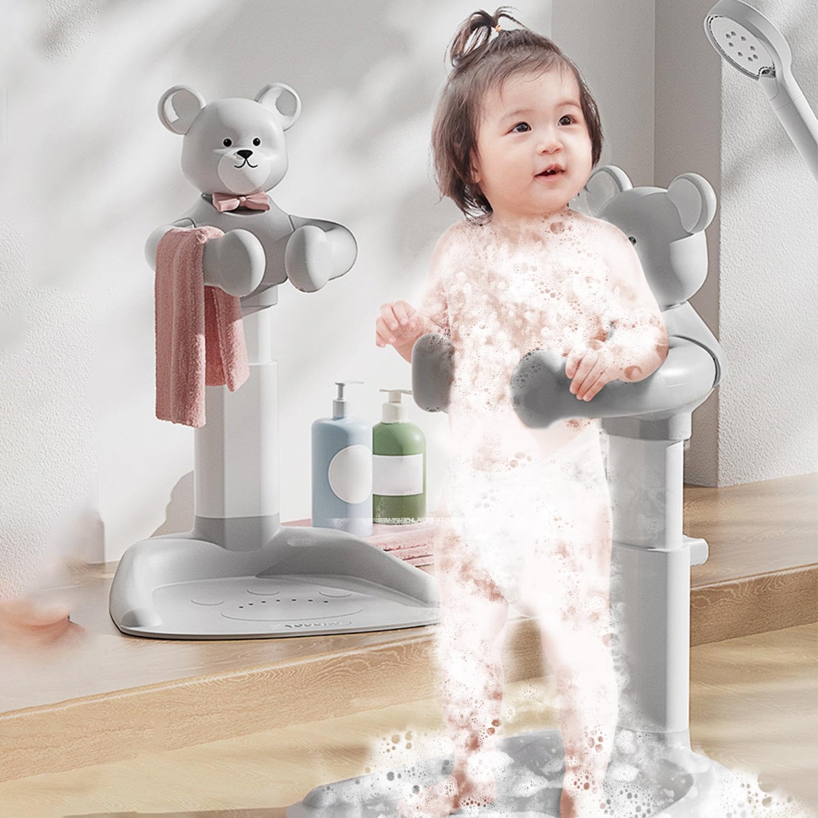 Supporto da bagno per, supporto per bagnetto | Supporto per bagnetto Base antiscivolo In piedi,Maniglia per sedia da bagno con maniglia per sedia portatile regolabile per la mamma