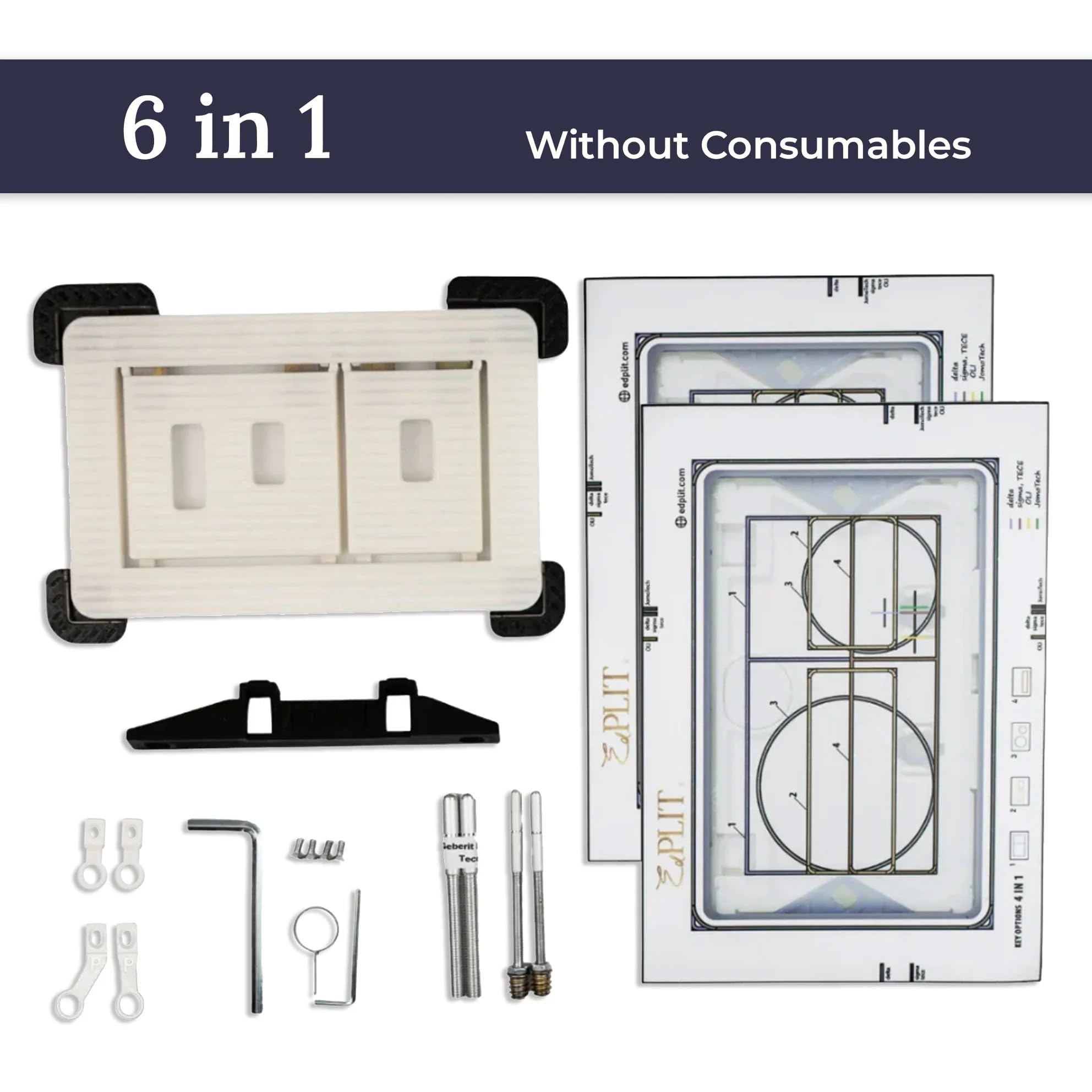 Set complet – Plaque de déclenchement de WC invisible et carrelable avec fixation magnétique – Compatible avec Geberit Sigma, Tece & plus – Installation affleurée pour un design de
