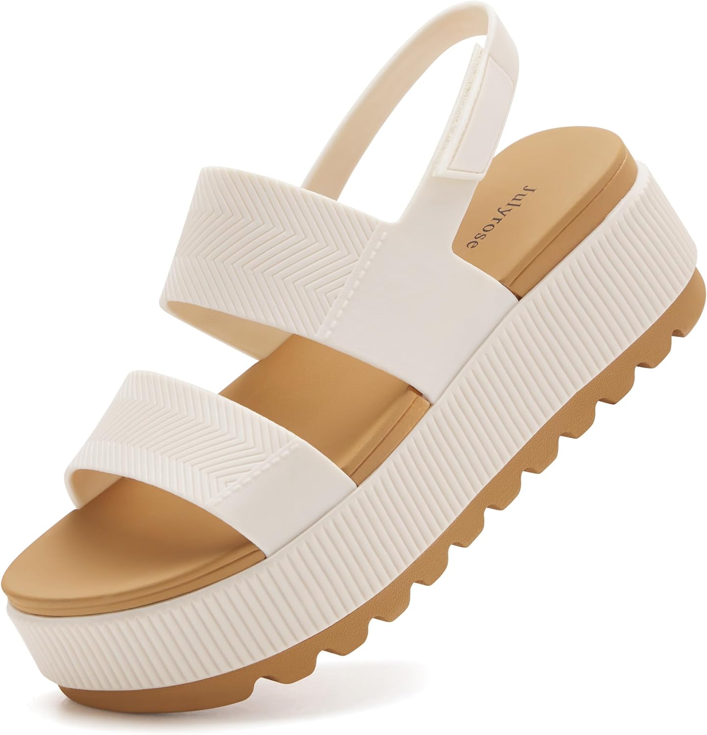 Julyrose Women's Platform Comfortable Chunky Wedge Sandals Lightweight Water-Friendly Lug Sole Summer Beach Sandals for Women - Image 7