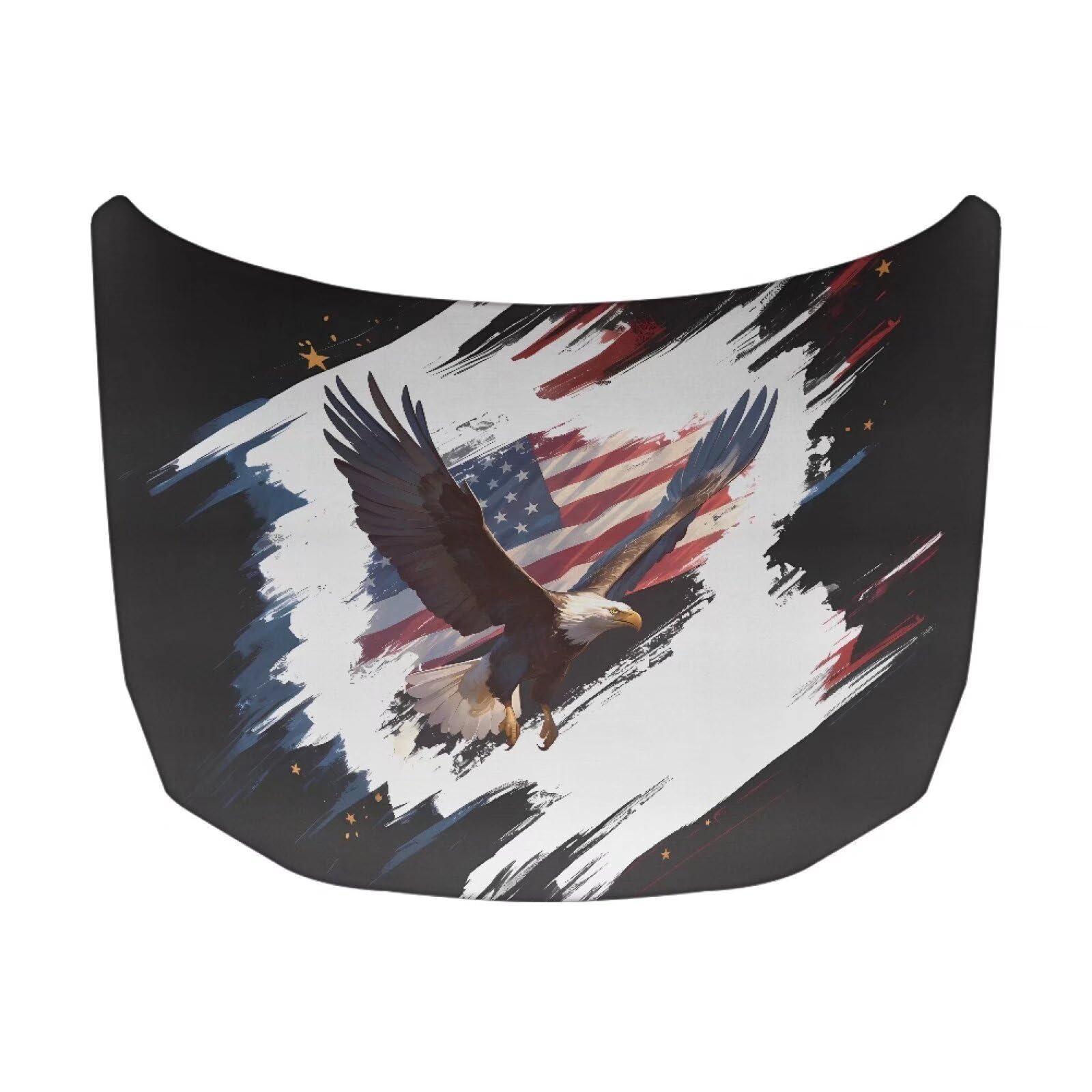 American Flag Eagle Print Car Hood Cover Elastic Polyester Car Hood Cover Detachable Auto Exterior Accessories Easy Install for Car Hood Decoration and Protection