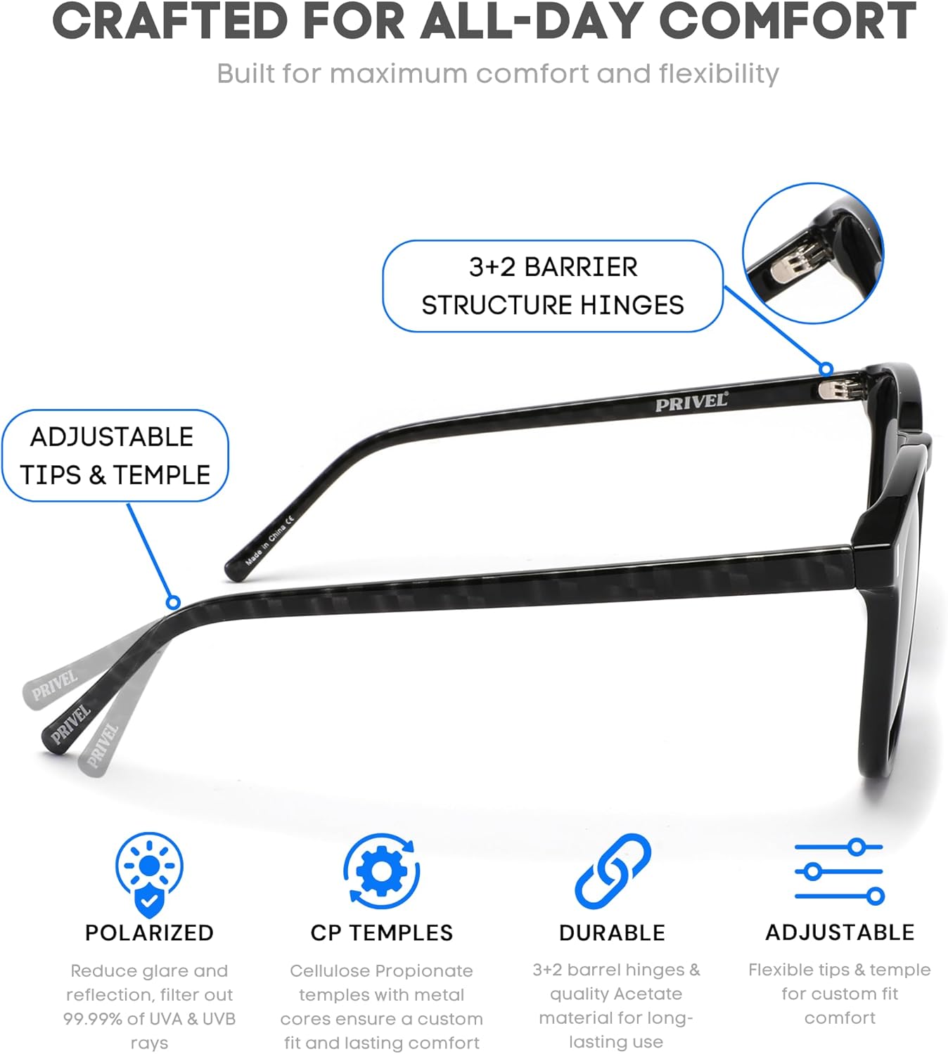 XXL Size Extra Large 159MM Polarized Square Round Sunglasses Big Wide Heads Men UV400 Protection Glasses - Image 3