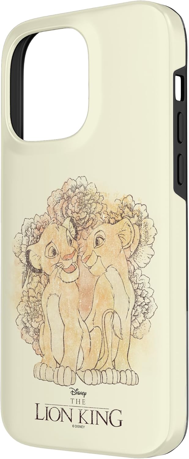 iPhone 14 Pro Max Disney The Lion King Simba & Nala Floral Sketch Case