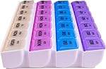 Apex 7-Day Mediplanner Pill Organizer, Weekly Pill Organizer, 4 Times A Day Color-Coded, Easy-Open, See-Through Lids, Organize Medication Or Vitamins by AM, PM, Evening and Bedtime