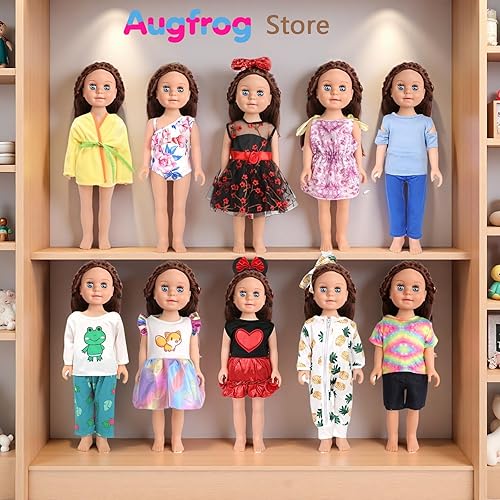 Miniatura 10 de 10 juegos de ropa de muñeca americana de 18 pulgadas, incluyendo 10 trajes de vestir para muñecas de regalo, regalos de cumpleaños para niños